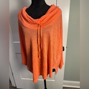 C&C California long sleeve Cowl neck dolman sleeves 100% linen top
